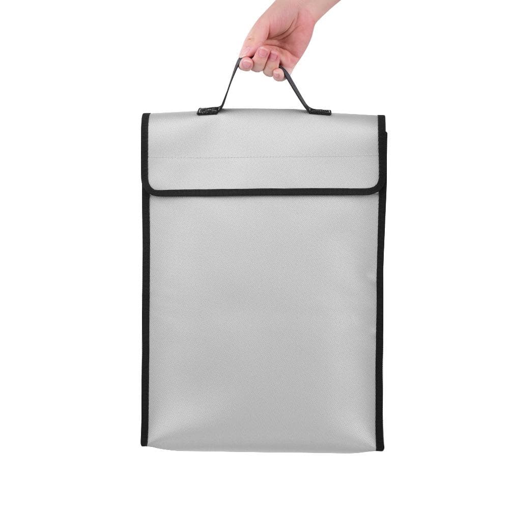 Fireproof Document Bags Waterproof Liquid Silicone Material Heat Insulation 1200 celsius Fire Resistant Big Capacity Safe Bag Holder silver