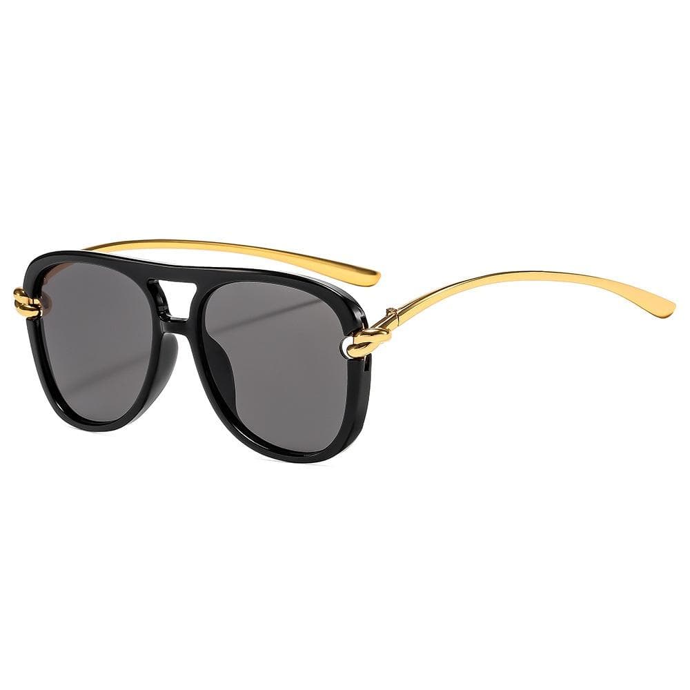 New Retro Double Bridge Pilot Steampunk Sunglasses Luxury Metal Frame Gradient UV400 Unisex Sun Glasses High Quality as  picture