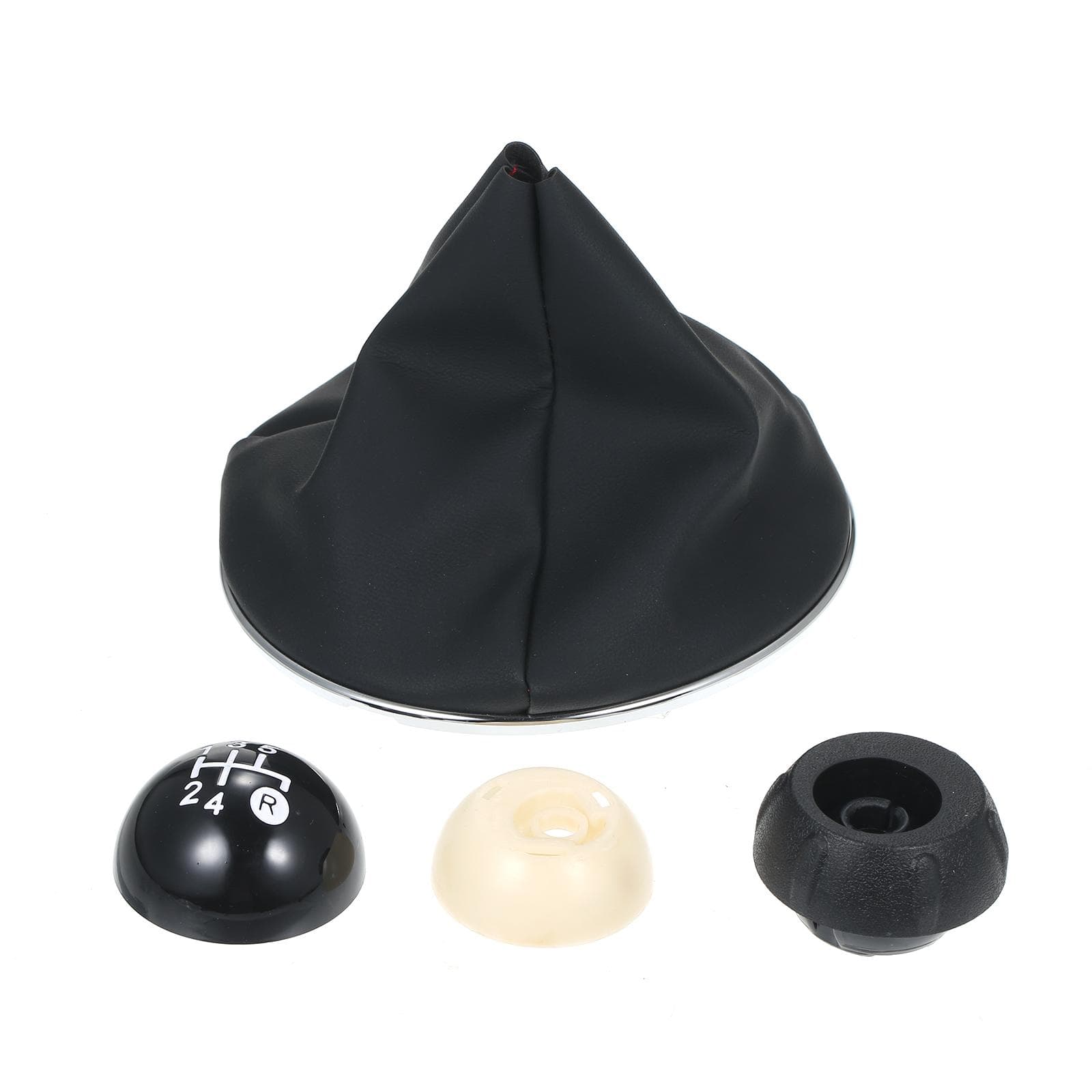 Leather Car Shift Gear Knob Lever Gaitor Boot Cover Replacement for Fiat 500 500C 20072018 black