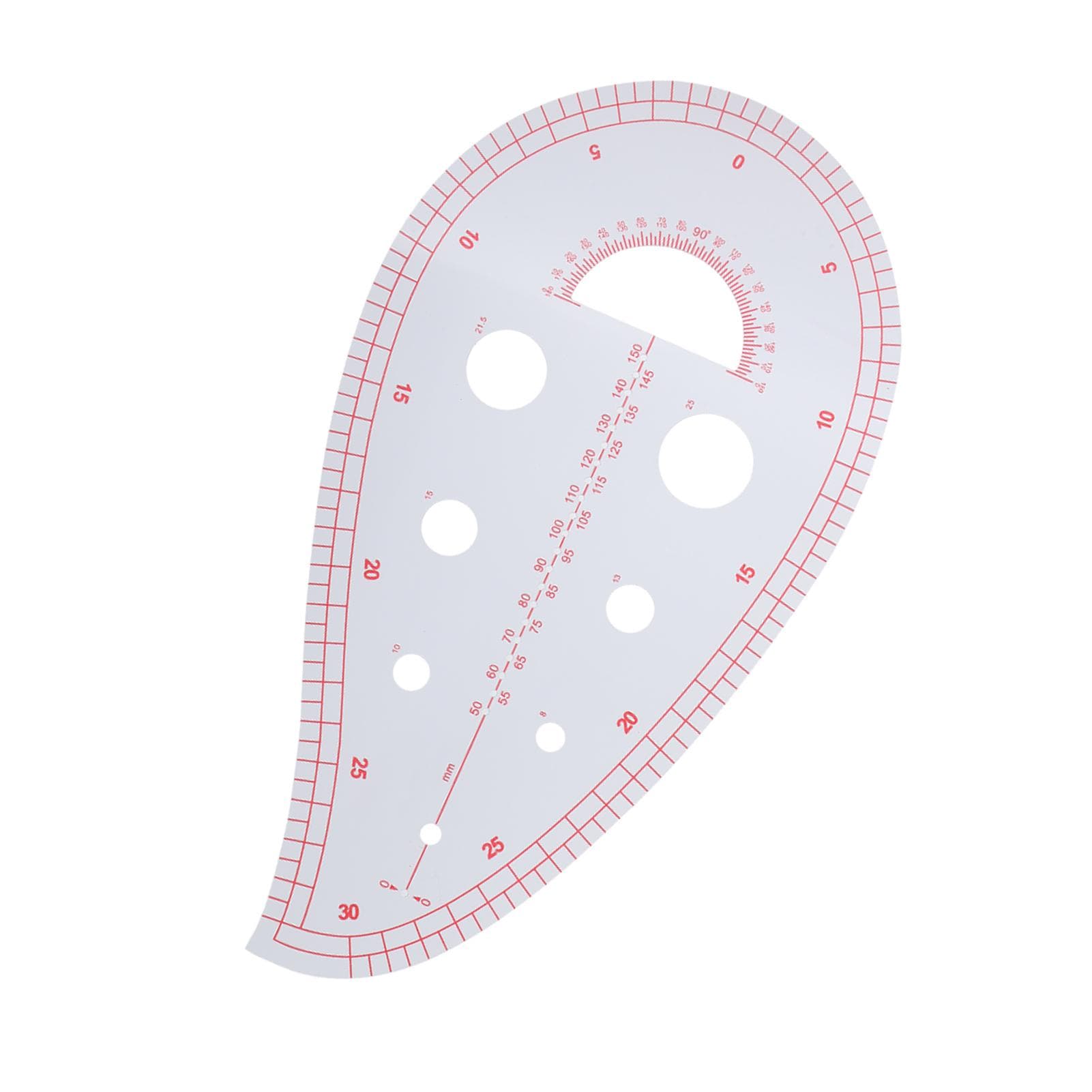 Curve Ruler Multifunctional Patchwork Semicircle Ruler for Button Positioning Pocket Neckline