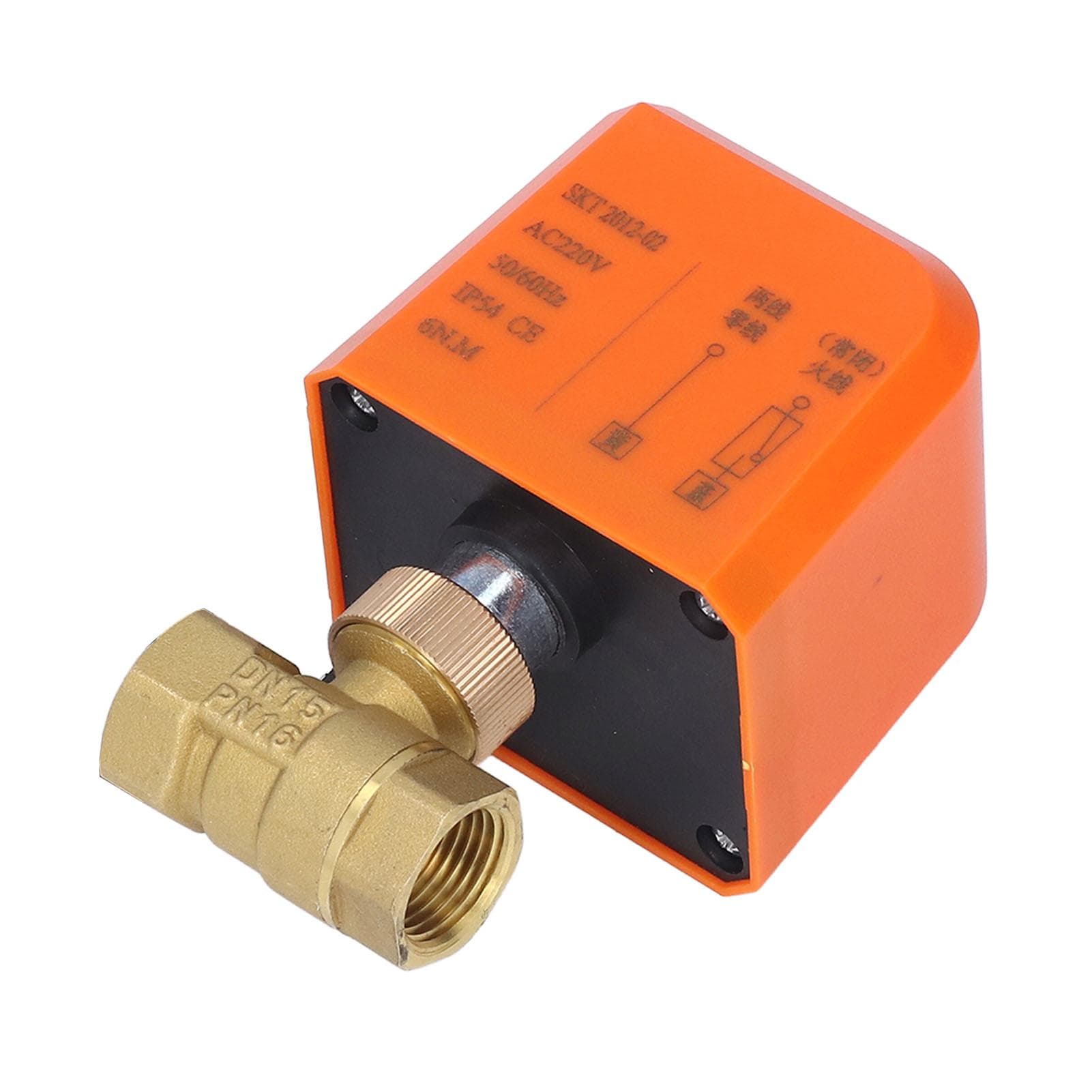 Motorized Ball Valve 2 Wire 2 Way Normally Closed DN15 Brass ABS Synchronous Motor AC220V