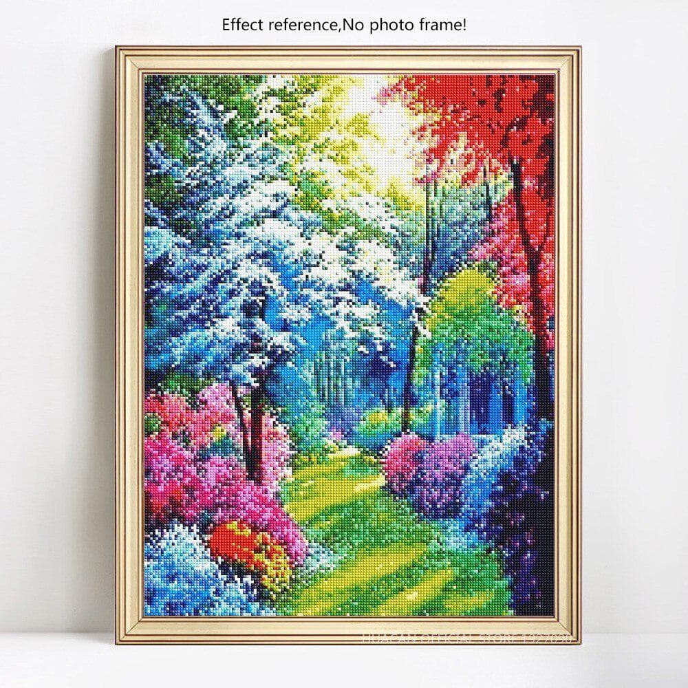 5D DIY Diamond Mosaic Full Round Colorful Tree Diamond Painting Embroidery 20X30