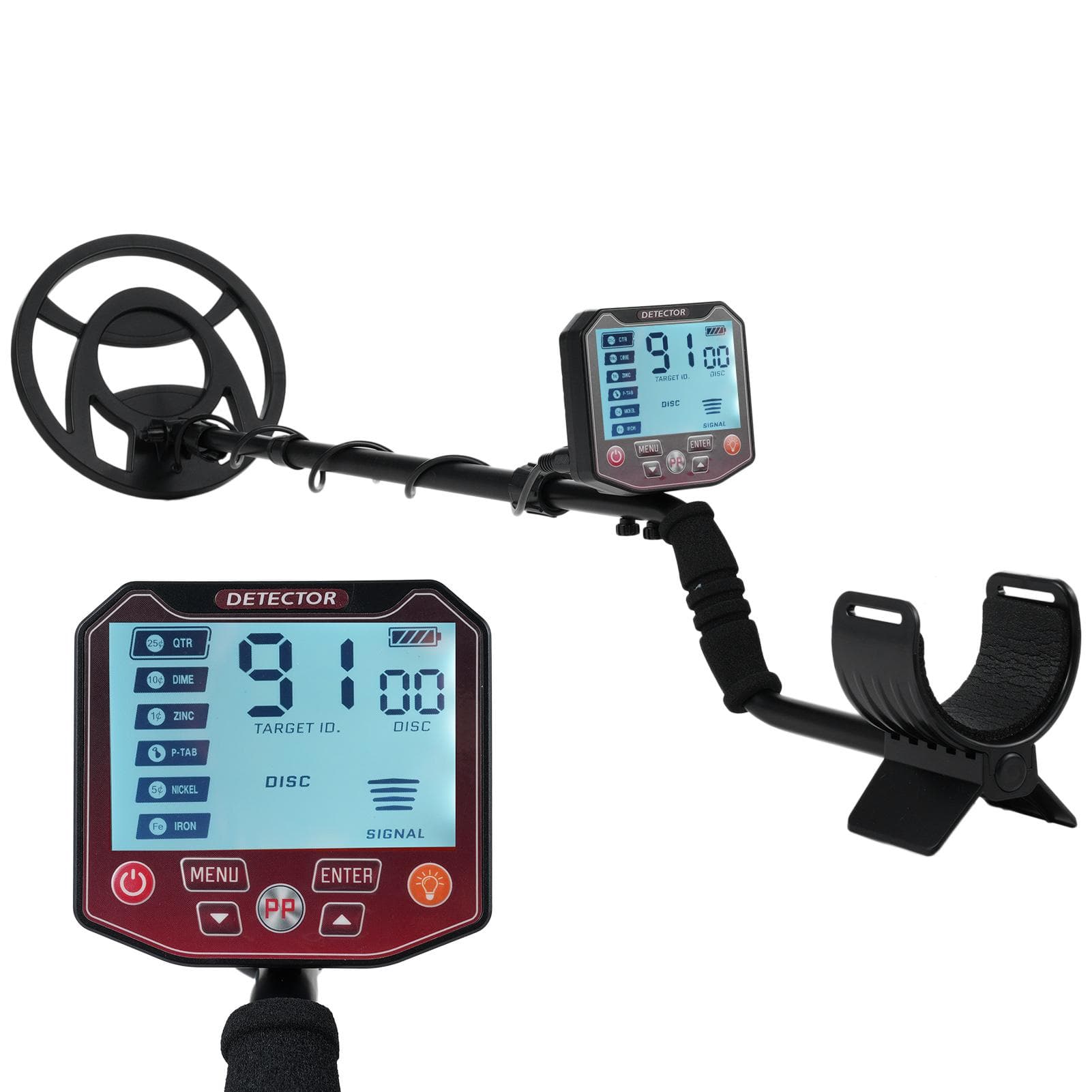Metal Detector for Adults Professional Higher Accuracy Gold Detector with LCD Display 5 Mode 10 black
