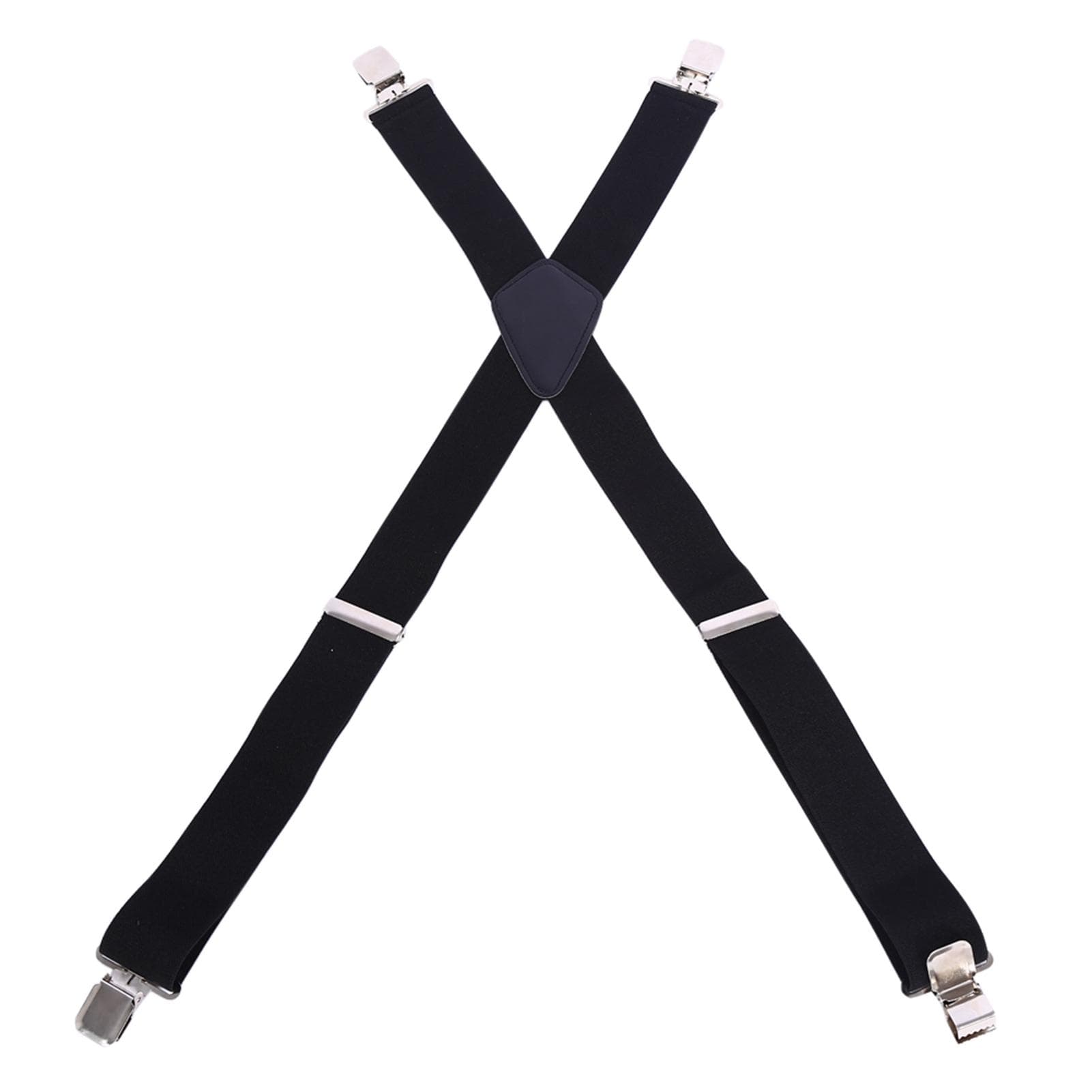 Mens Clip On Suspenders 50mm Y Shape Adjustable Durable Braces white