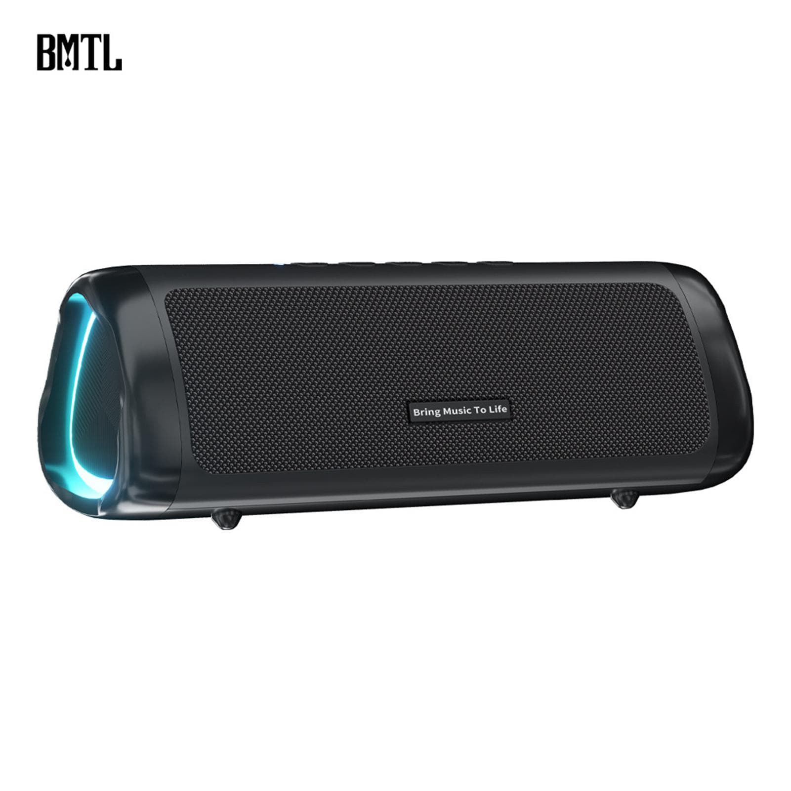 BT Speaker with Clear Sound Wireless Stereo Speaker Built-in 2 Speakers LED Lights IPX6 Waterproof black