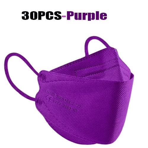 FFP2 Colorful Face Mask Mascarillas Anti-fog Dust Respirator Breathable KN95 Adult Masks 30PCS purple