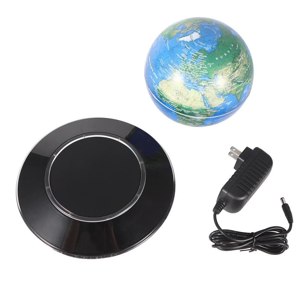8 Inch Magnetic Levitation Floating Globe Toy Gift with LED Light blue