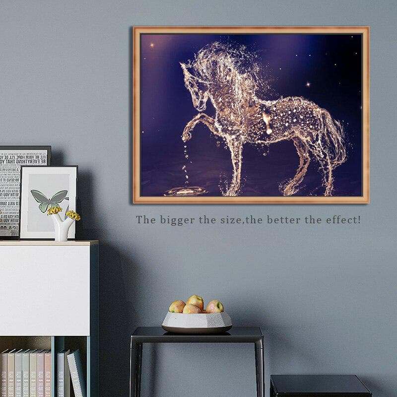 Diamond Painting Cross Stitch Water Made Horse Animals Pictures of Rhinestones Needlework 20X30CM