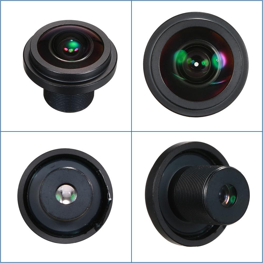 1.7mm Fisheye Lens HD 5.0 Megapixel M12 Mount 1/2.5  F2.0 For CCTV IP Camera 180 Degree Wide Angle Pa black