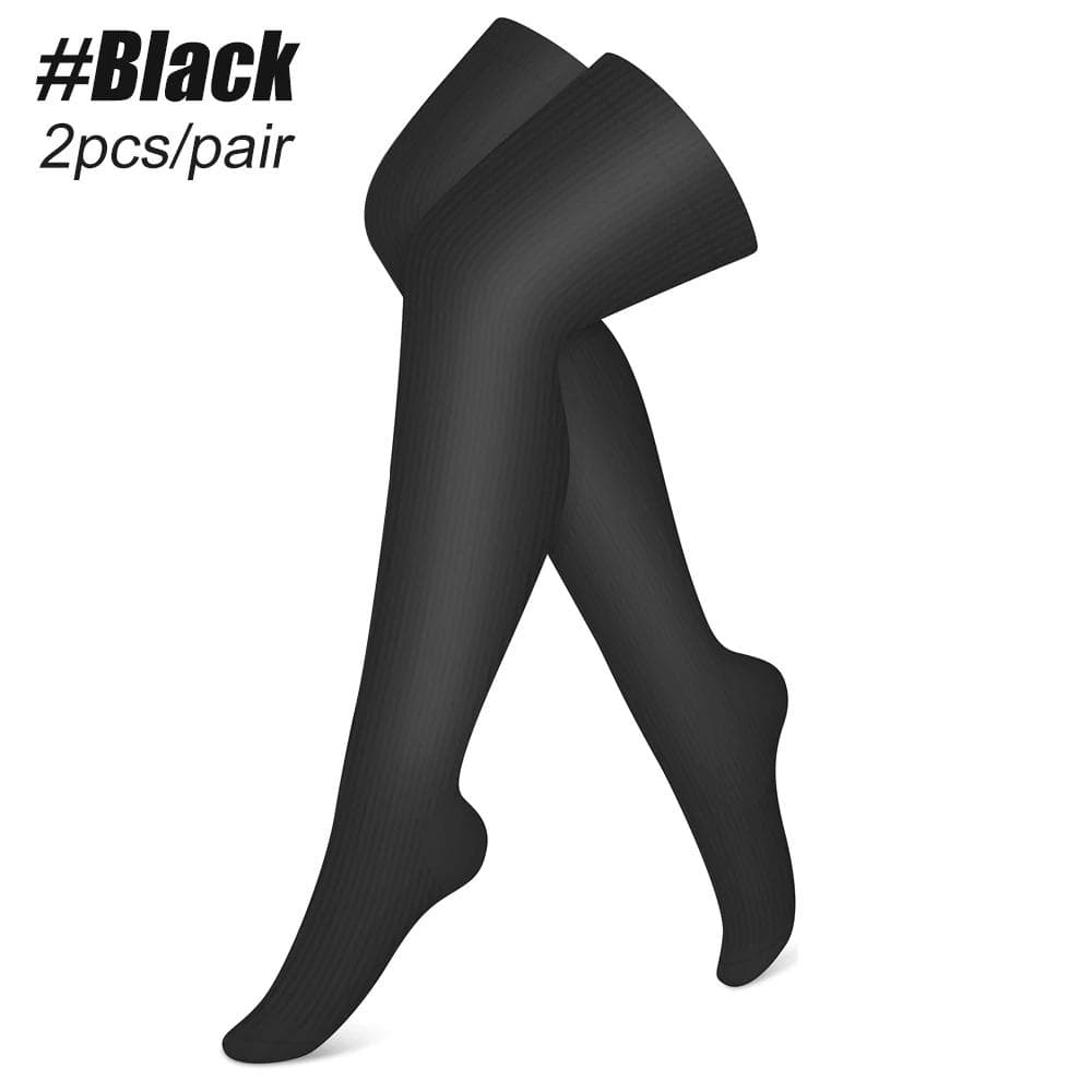 Compression Stockings for Women Men,20-30mmHg Thigh High Compression Socks -Best Support for Nursing Sports Varicose Veins black