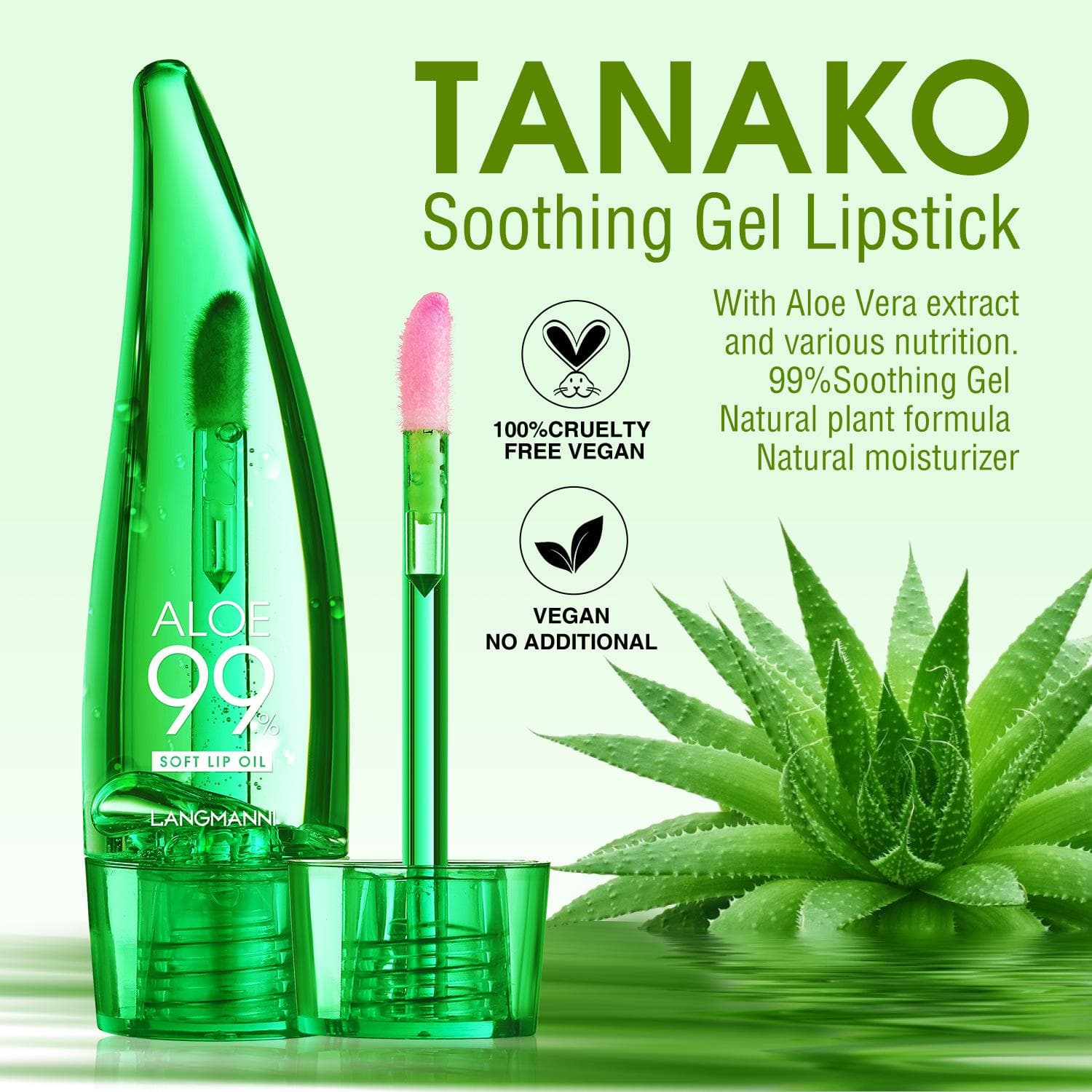 Natural Aloe Lipstick Lip Tint Long Lasting Waterproof Moisturizing Nourish Lip Gloss Changeable Color Lip Oil Lip Balm