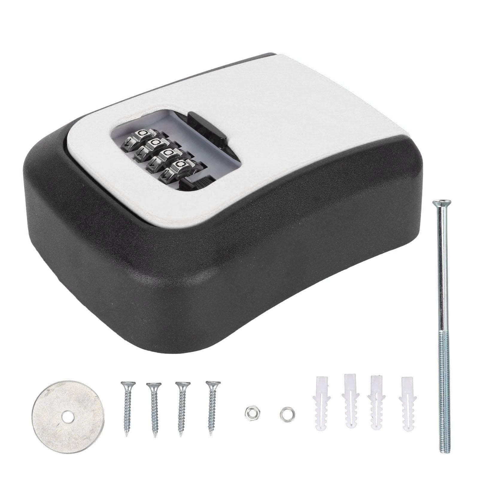 Security Key Lock Box Waterproof Aluminium Alloy Gray Wall Mount Combination Lock Box for Object