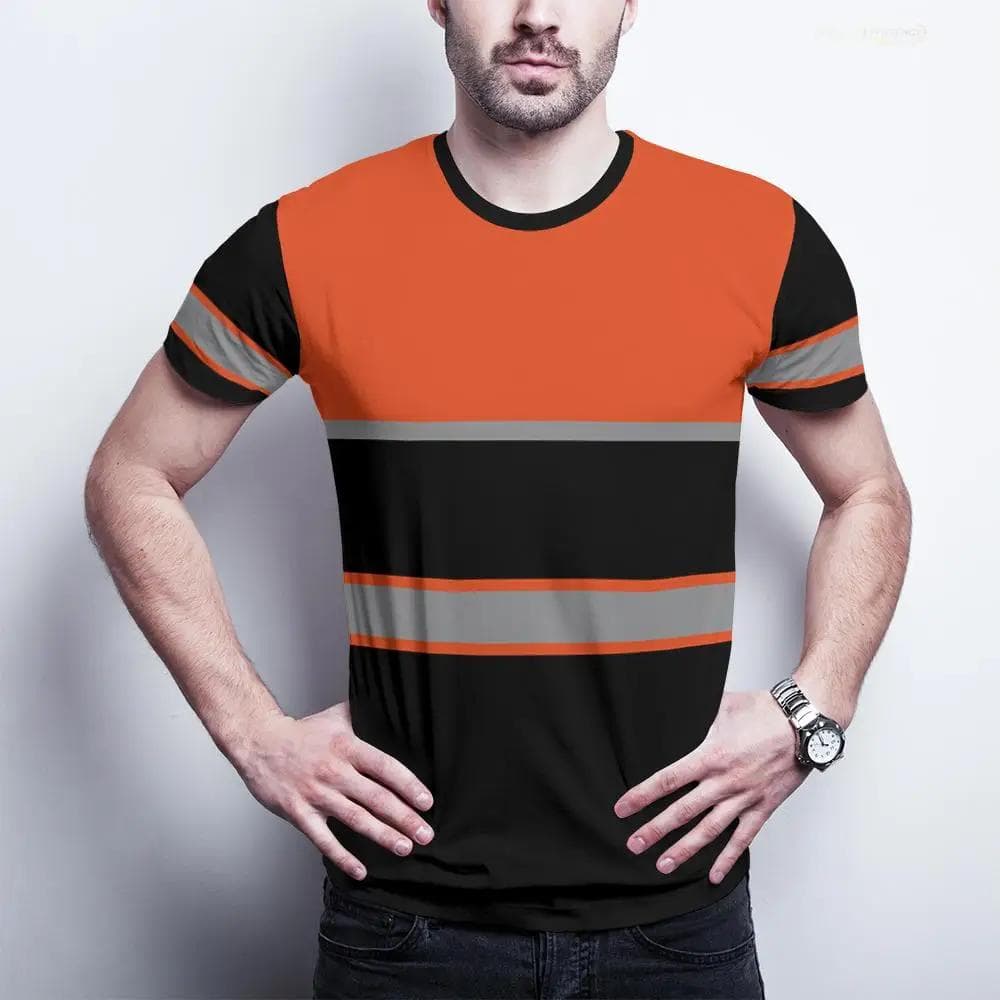 High End Men T-shirts Safety Work Clothing 3D Print Breathable Uniform Tees Sweat Wicking Comfort Oversized T Shirt 5XL