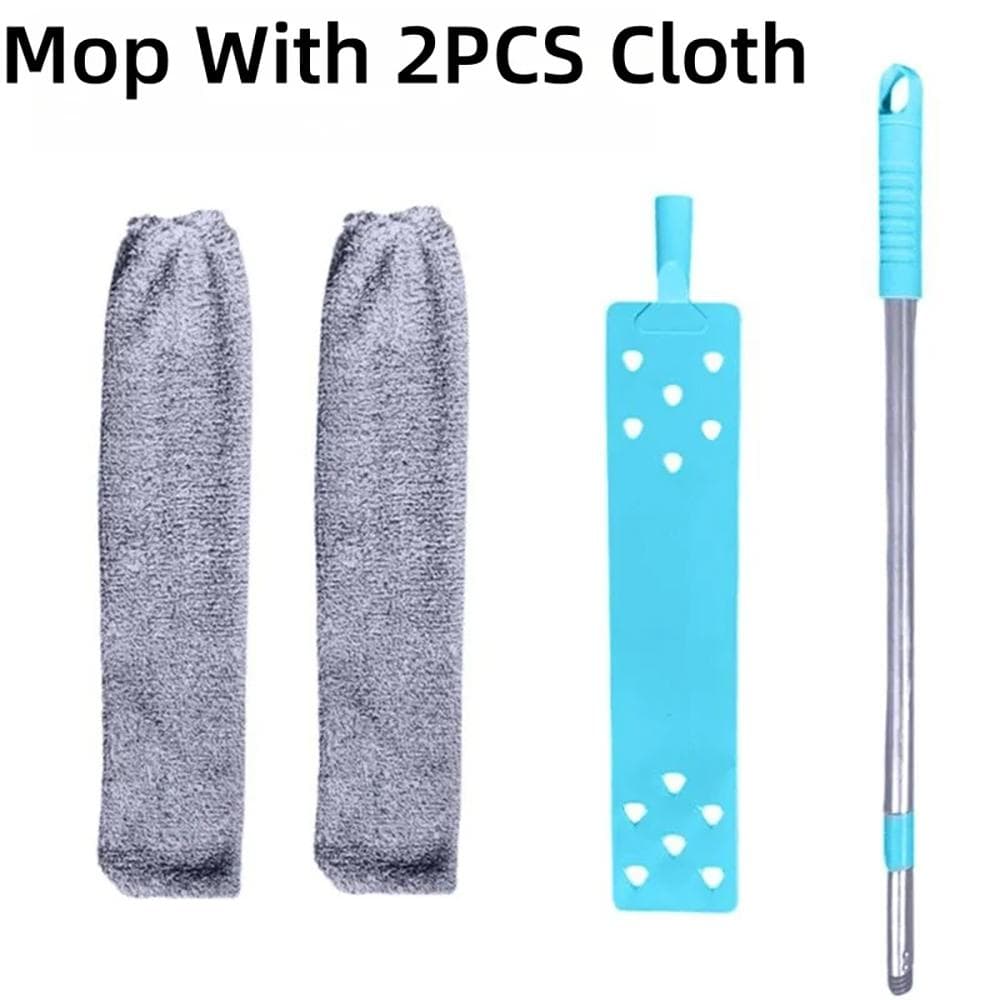 Scalable Duster Brush for Household Cleaning ,Long Handle Mop Gap Dust Cleaner Bedside Sofa Brush Corner Remover Home Telescopic Tool Mop with 2PCS Cloth