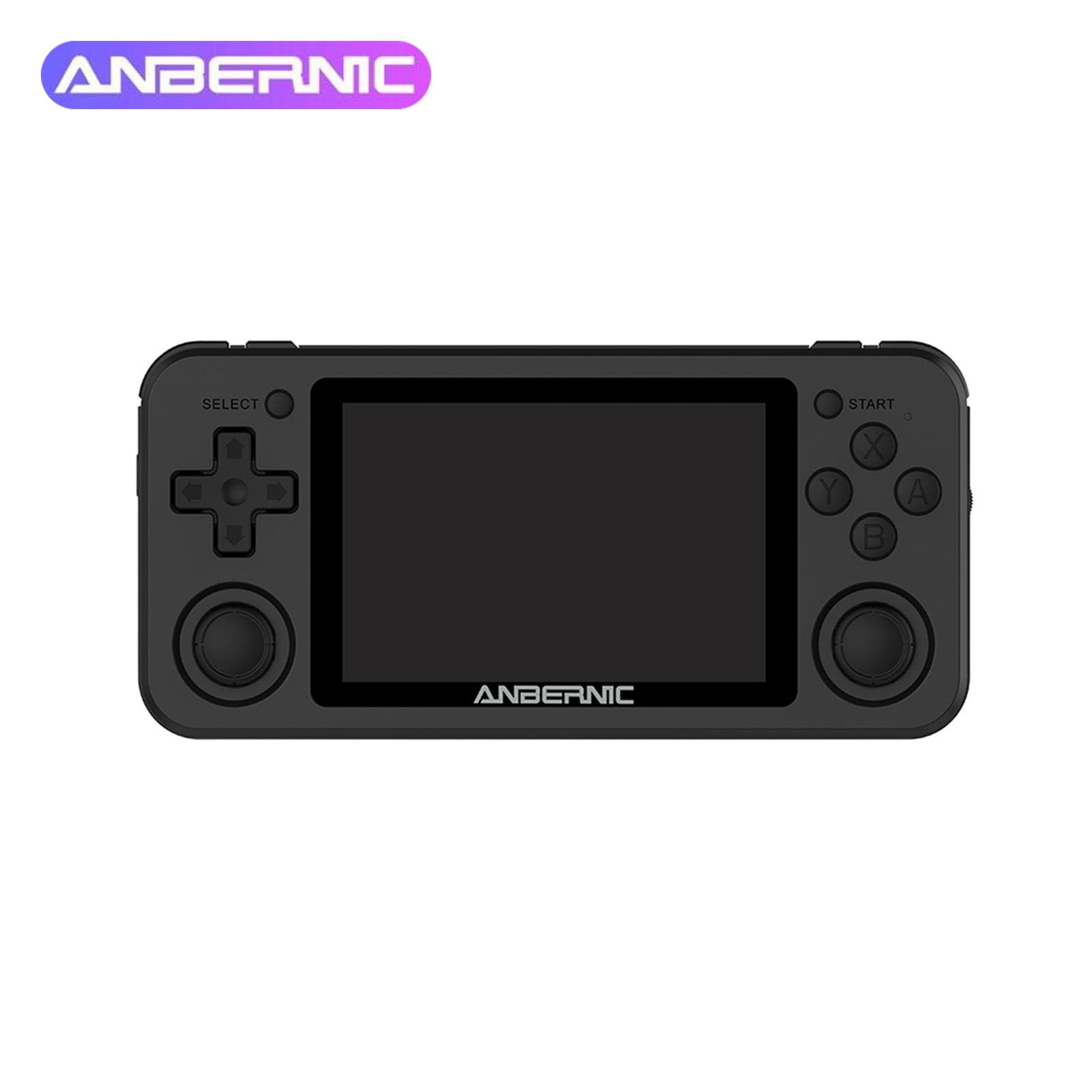 ANBERNIC Handheld Game Console, Portable Game Console with 3.5 Inch IPS Screen Double 3D Rocker black