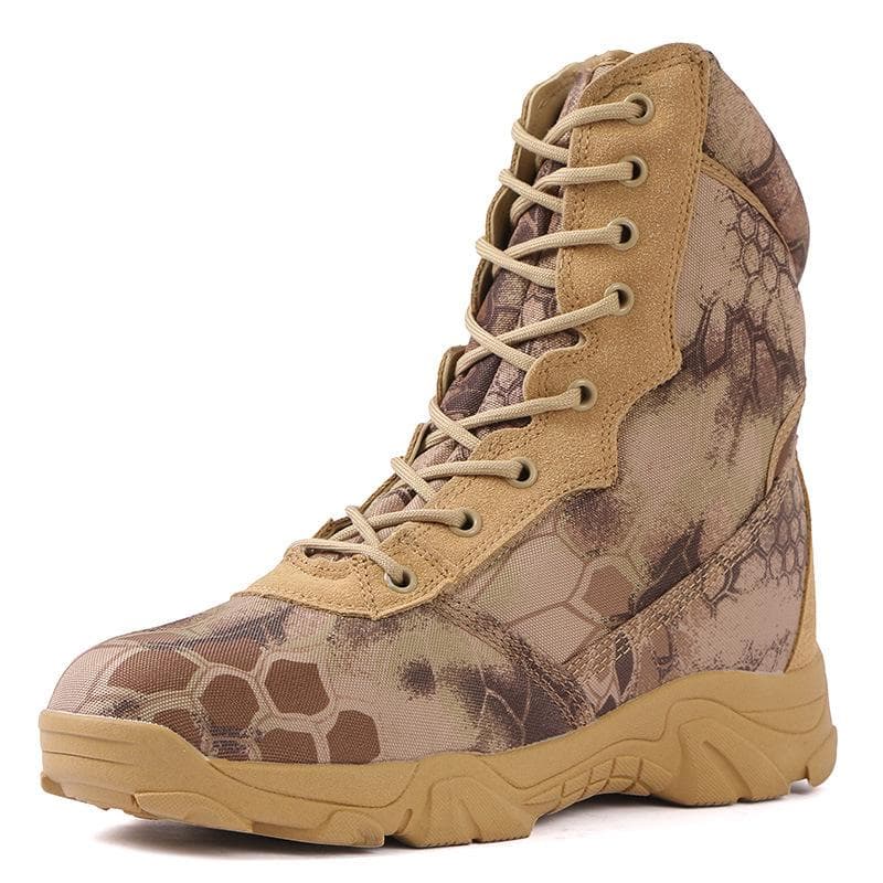 Army Fan Boots Spring Non-slip Wear-resistant Camouflage Shoes Boots Tactical Boots Combat Special Forces Desert Boots Men's High-top Hiking Boots 43