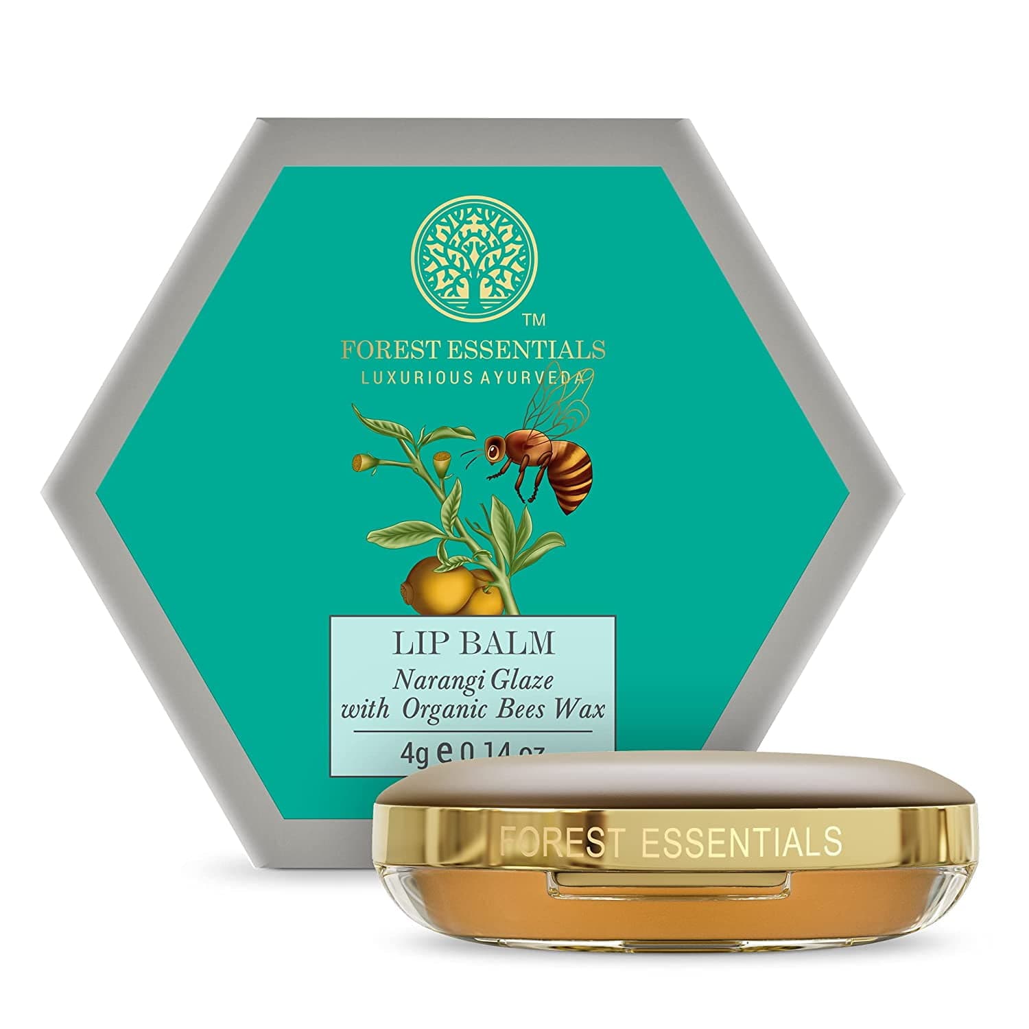 Forest Essentials Luscious Lip Balm Narangi Glaze 4g