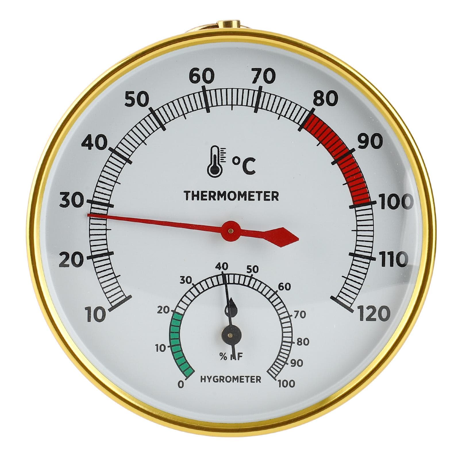 Sauna Temperature Gauge Hygrometer 10 to 120 celsius  Wall Mounted Aluminum 2 in 1 Sauna Hygrothermograph