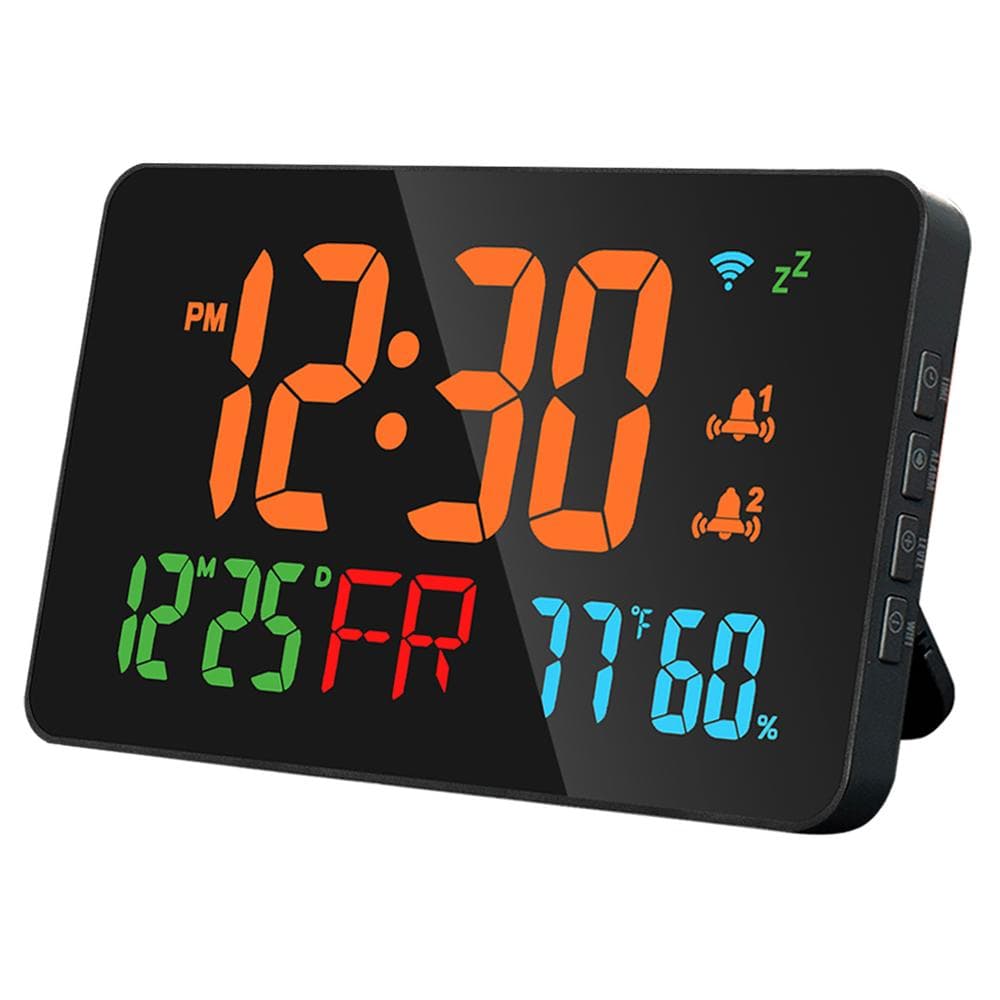 Tuya WiFi Desktop Clock Calendar Intelligent Thermometer Hygrometer with Digital LED Display orange
