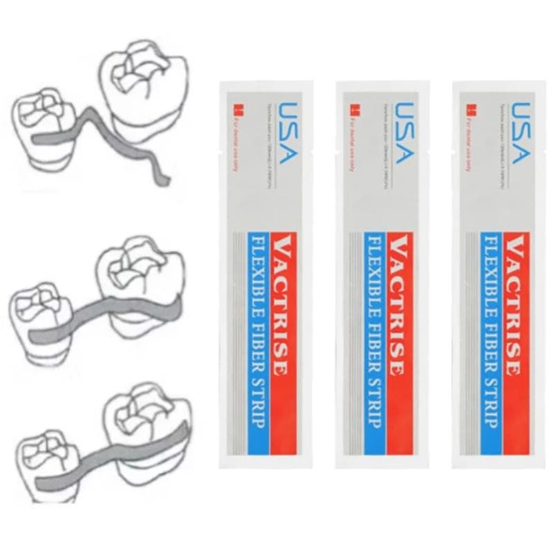 7Pcs/Box Dental Material Flexible Fiber Strip Glass Splint Loose Tooth Fixation Strips Light Cure Bonding Orthodontic Retainers one size