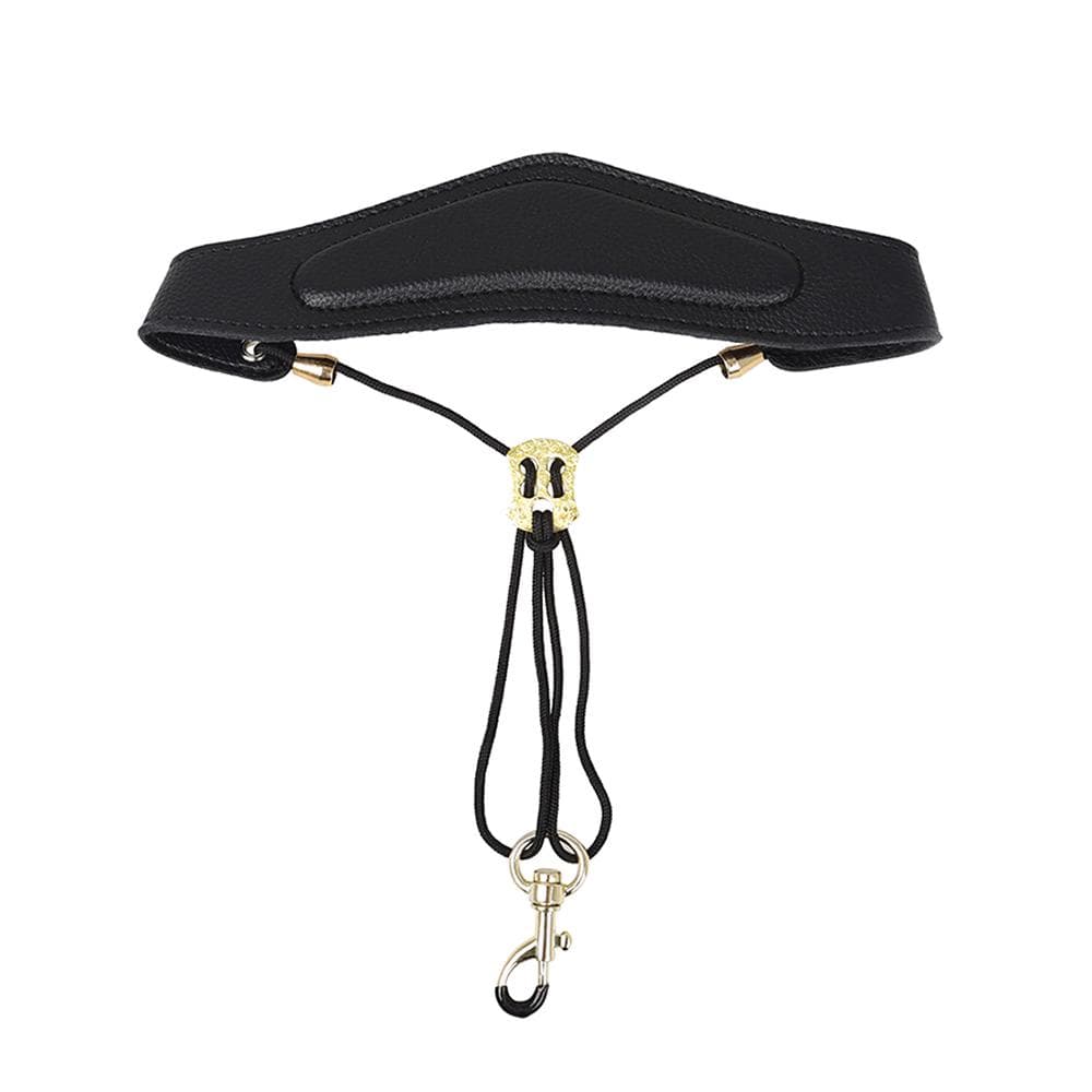 Saxophone PU Leather Shoulder Strap Soft Neck Strap Padded for Sax black