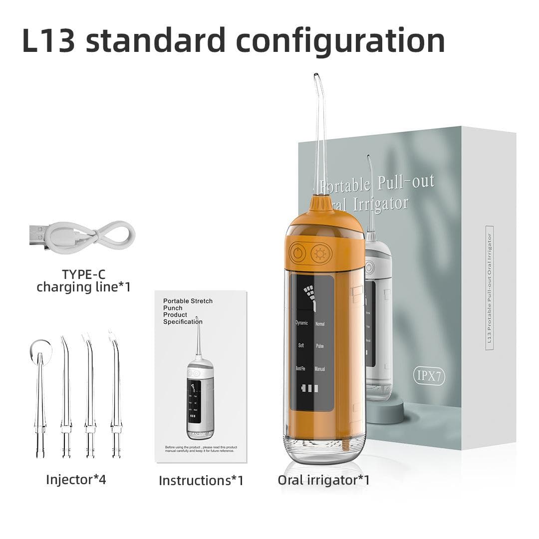 6-Speed Portable Tooth Flusher, Pull-out Model, Ultrasonic Oral Care, Dental Cleaning Device, Water Dental Floss, Compact Dental Beauty Instrument