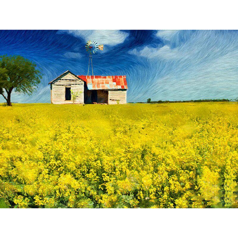 Full Round Drill Diamond Embroidery Wheat Field View 5D DIY Diamond Painting Cross Stitch Rhinestone 20X30CM