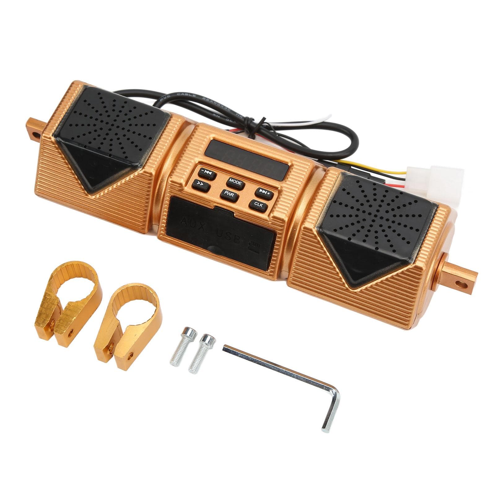 Motorcycle Stereo Speaker Handlebar Mount MP3 Music Player IP54 Waterproof Universal Audio