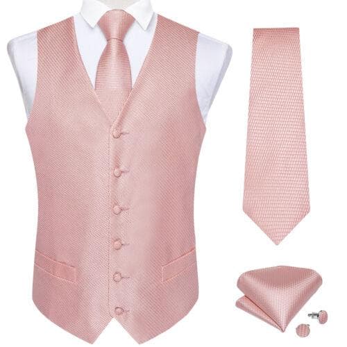 Dibangu Mens Yellow Paisley Vest Suit Waistcoat Hanky Cufflinks Tie Set Wedding S