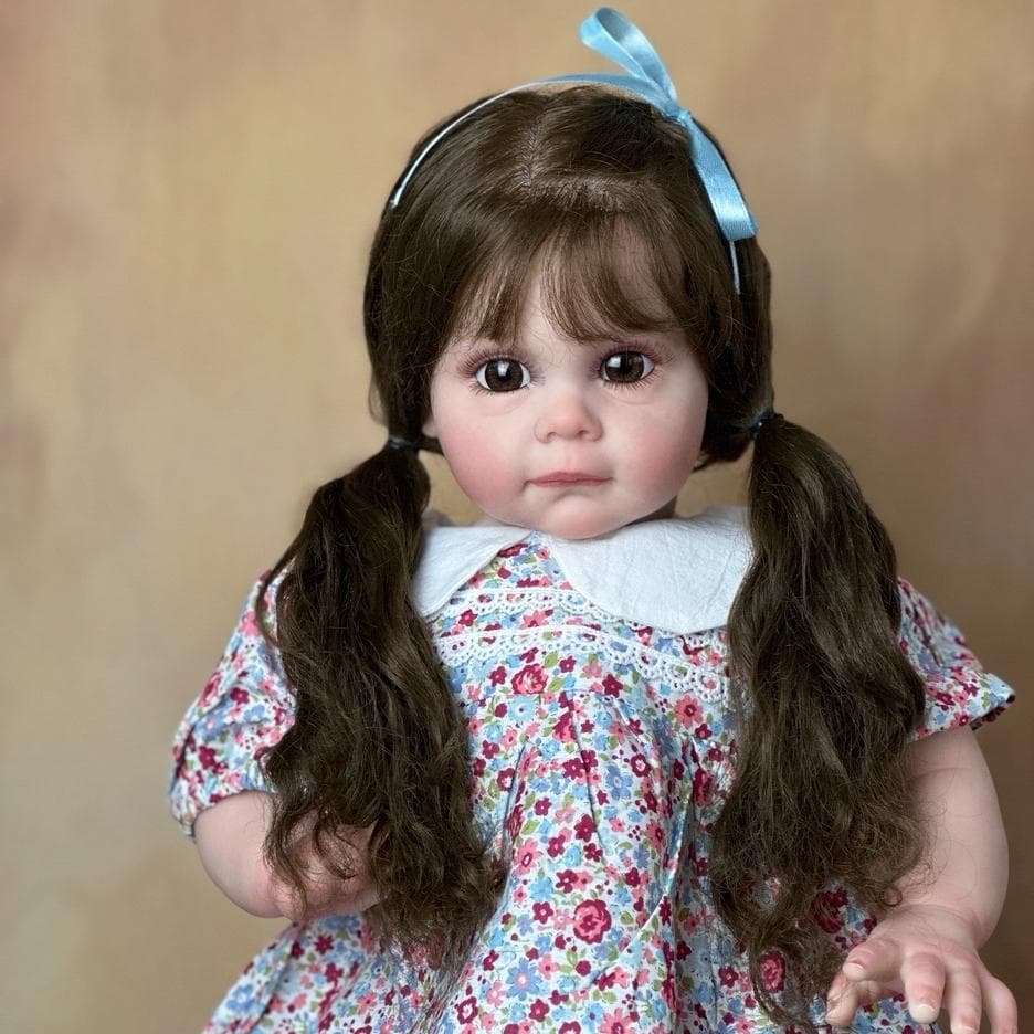 BZDOLL 60 CM Reborn Baby Hand-Detailed Finished Doll 3D Paint Skin Silicone Toddler For Girl Realistic Dress Up Princess Bebe 60cm