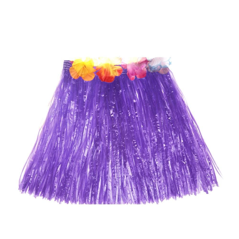 400mm Hawaiian Hula Skirt Tropical Party Decorations Girls Woman Eye-Catching Outfits purple