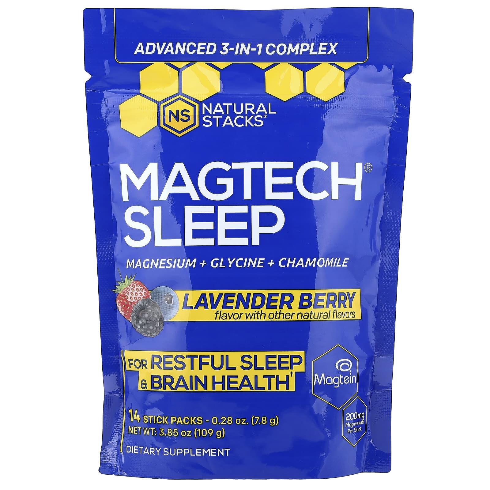 Natural Stacks, Magtech® Sleep, Lavender Berry, 14 Stick Packs, 7.8g (0.28oz) Each