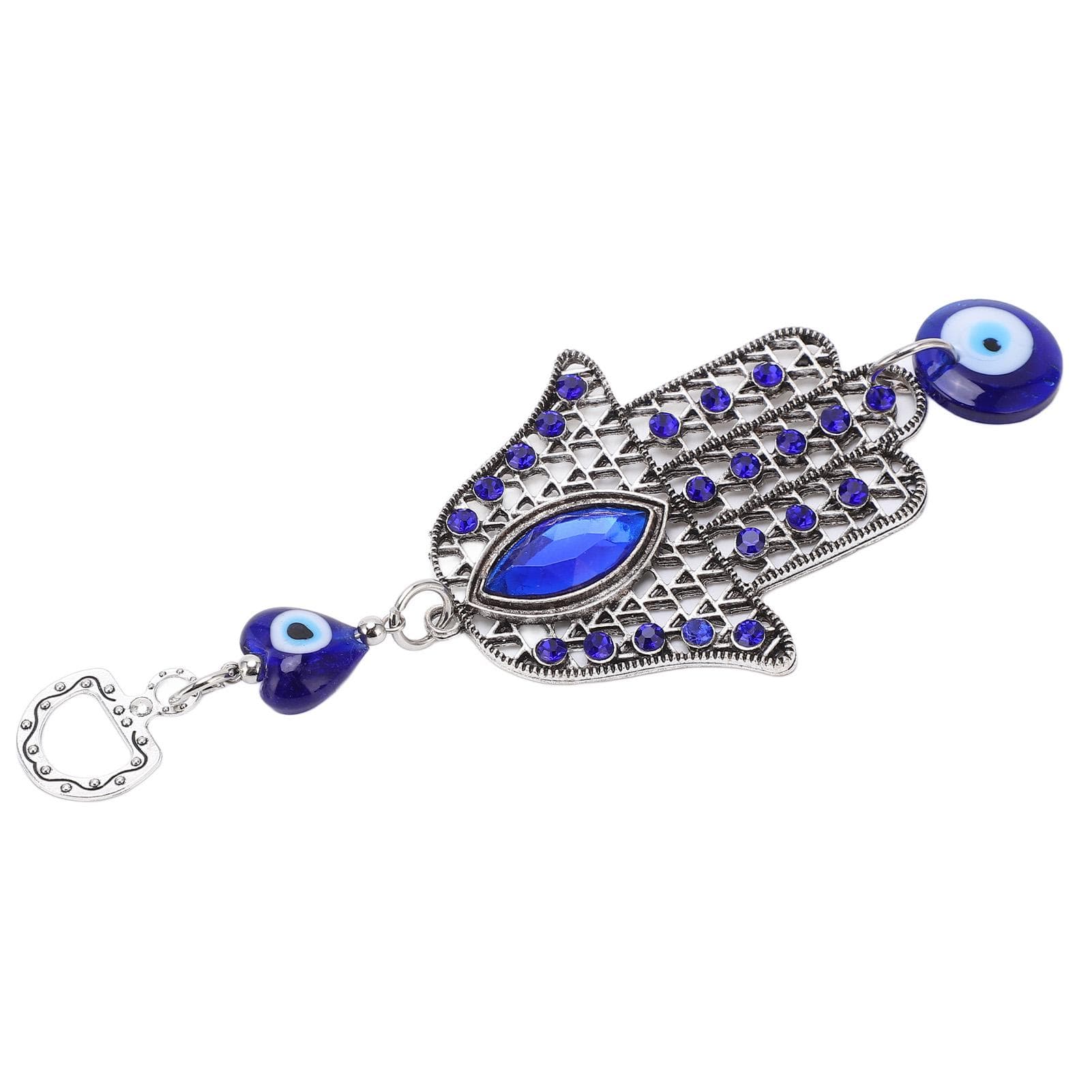 Blue Eye Ornament Hollow Out Retro Good Luck Evil Eye Decor Elegant Alloy Glass Evil Eye Wall Decor