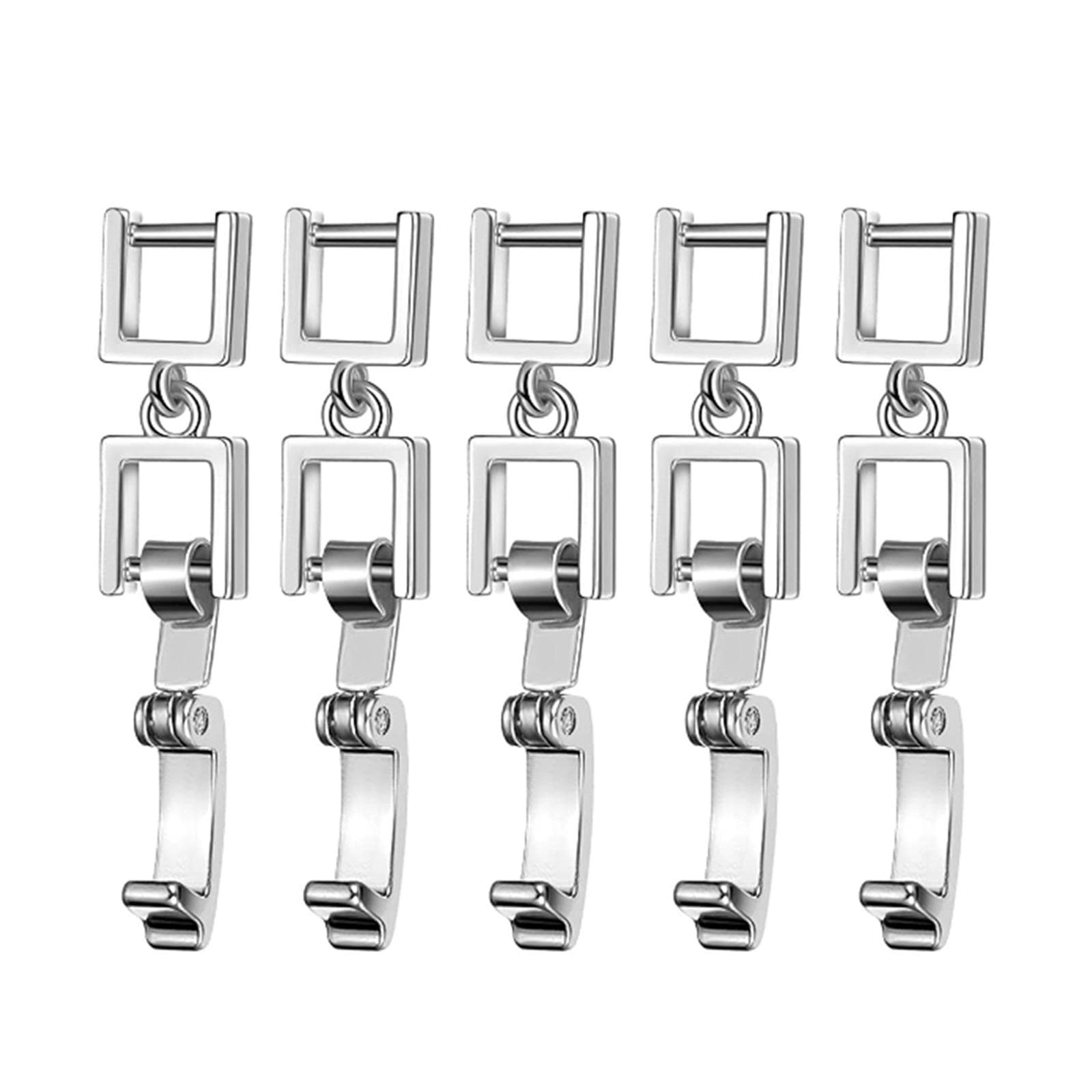 5Pieces Foldover Extension Jewelry Clasp Necklace Bracelet Extenders Craft Jewelry Making Supplies Easy to Use silver