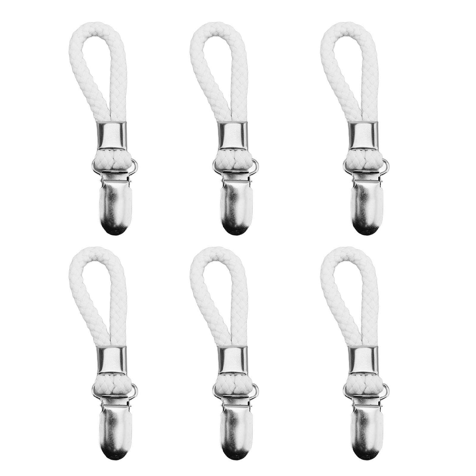 6PCS Towel Hanging Clips Cotton Loop Stainless Steel Towel Hook Holder Hanger for Home Bathroom