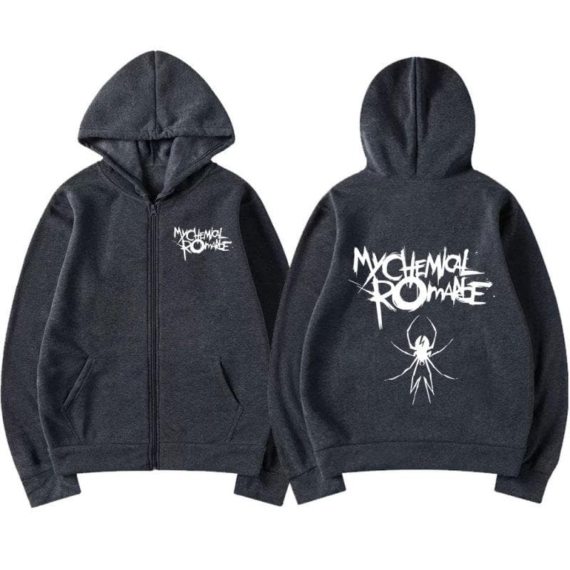 Rock Band My Chemical Romance Mcr Dead Zipper Hoodie Black Parade Punk Emo Zip Up Sweatshirt Men Fashion Vintage Hoodies Coats S
