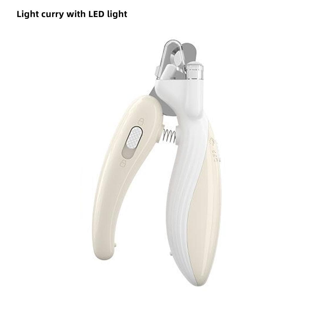 Pet Nail Clippers Dog Cat Nail Trimmer Labor-Saving Nail Clipper Convenient LED Electric Pet Nail Cutter Pet Supplies khaki