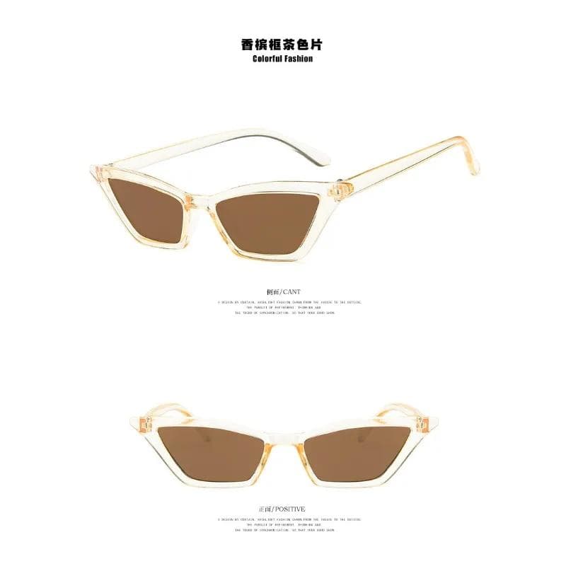 Cat Eye Sunglasses Women Vintage Designer Small Frames Retro Ladies UV400 Protection Fashion Shades