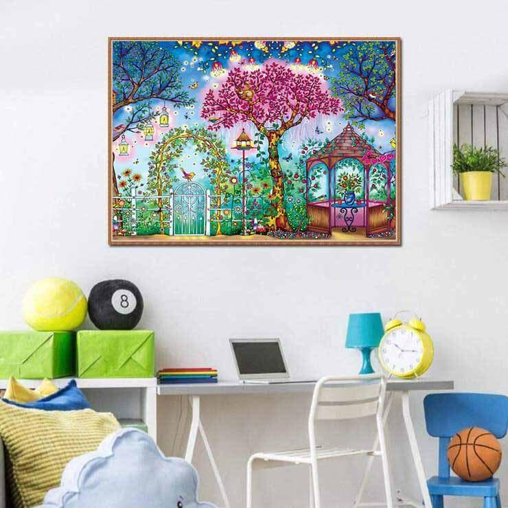 Round Drill 5D DIY Diamond Painting Fantasy Garden 3D Embroidery Cross Stitch Mosaic Rhinestone 20X30CM