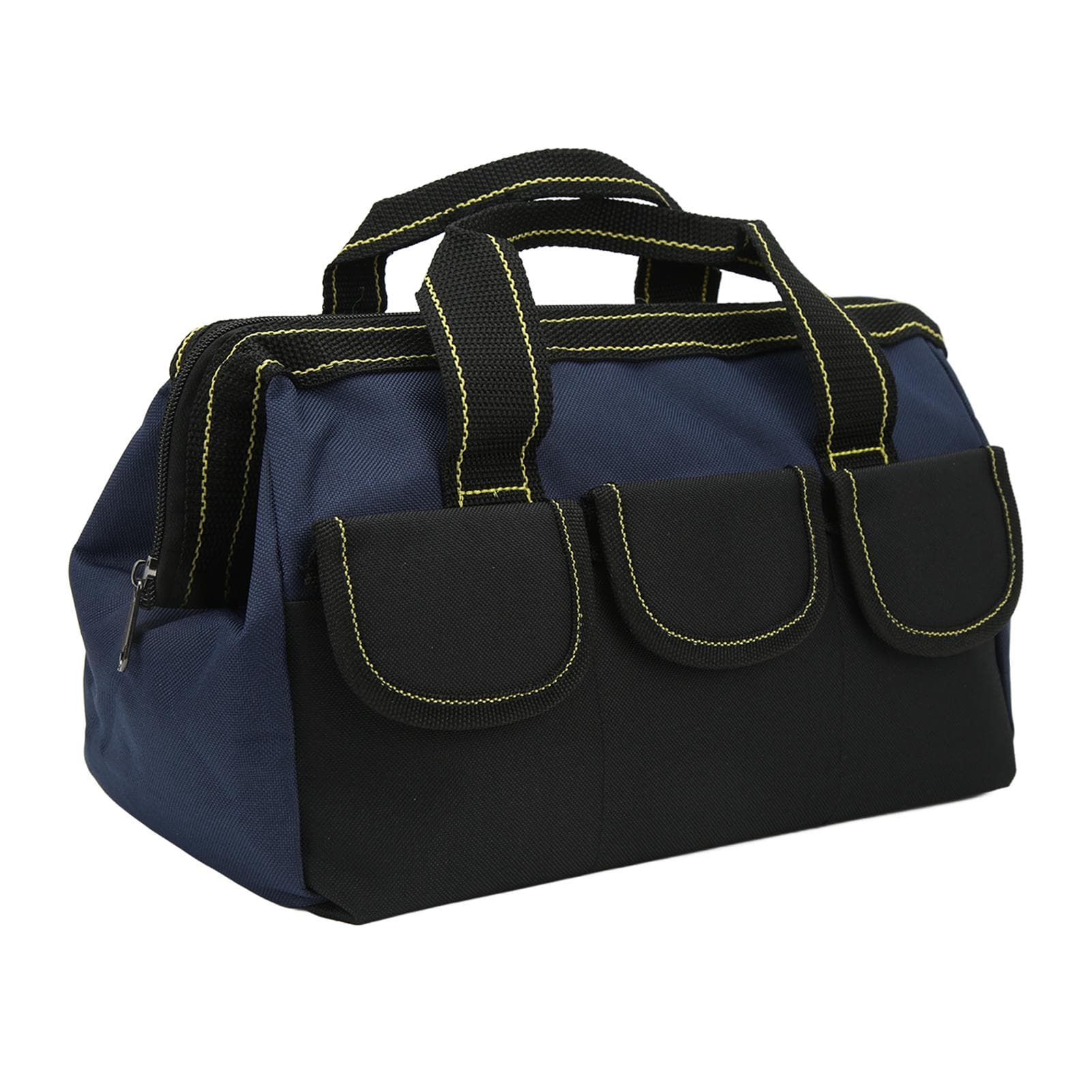 16in Tool Storage Bag Wide Mouth Heavy Duty Water Proof Portable Handheld Tool Tote Bag Yellow black/blue