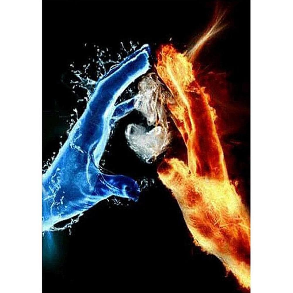 DIY 5D Diamond Painting Ice Fire Hand Cross Stitch Diamond Embroidery Patterns Home Decor 20X30CM