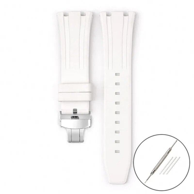 Fluoro Rubber Strap for Audemars Piguet Royal Oak 15400 15500 26331 Butterfly Buckle Men Soft FKM Replace Watch Band for AP 26mm 26mm