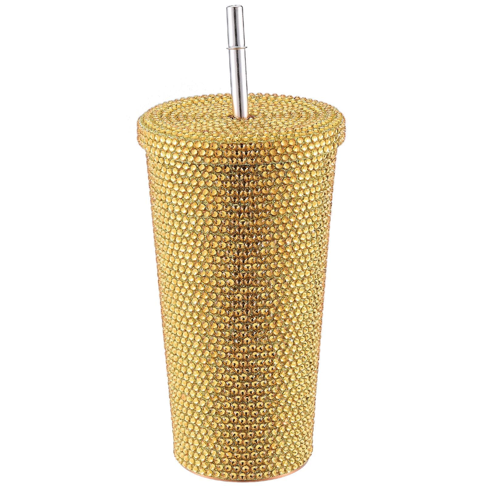 500ml Water Bottle Stainless Steel Rhinestone Decoration Vacuum Water Cup for Women