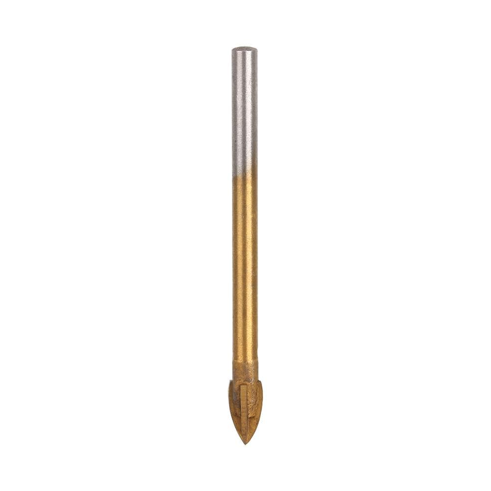 6mm Carbide Glass Drill Bit Set Titanium Coated W 4 Cutting Edges Cross Spear Head Tools