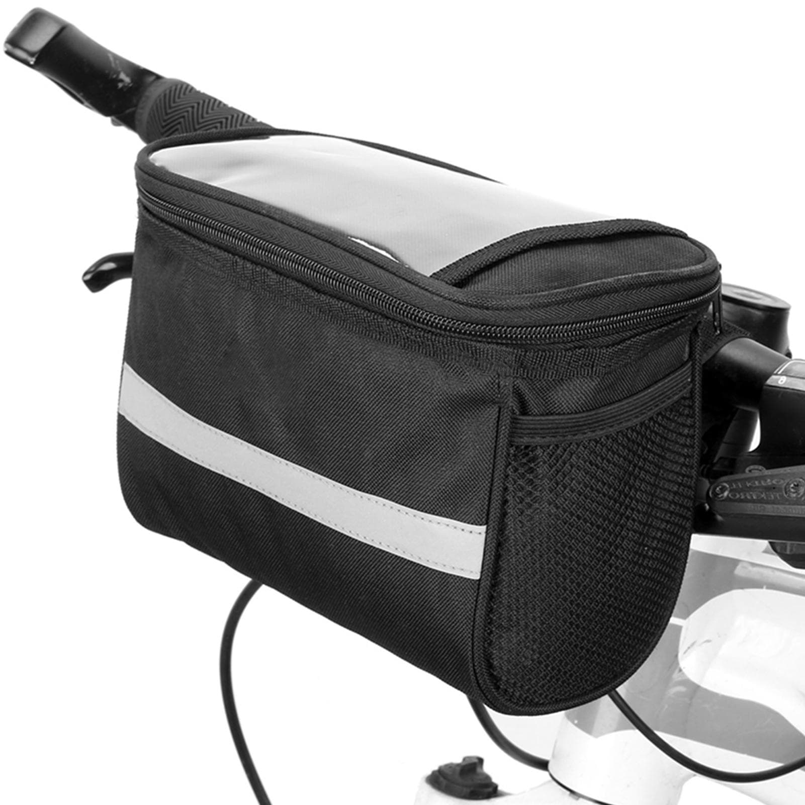 Cycling Bike Bicycle Insulated Front Bag MTB Bike Handlebar Bag Basket Pannier Cooler Bag with L black