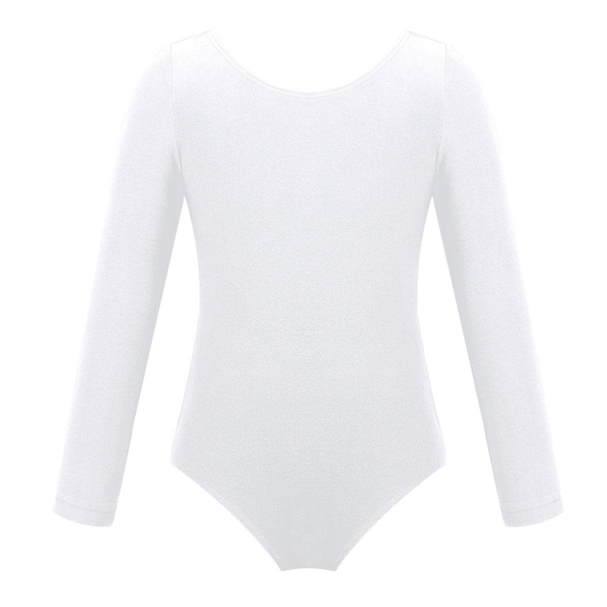 Gymnastics Leotards for Girls Long Sleeve Ballet Dancer Leotard Dress Kids Dance Clothing 7-8 Years white