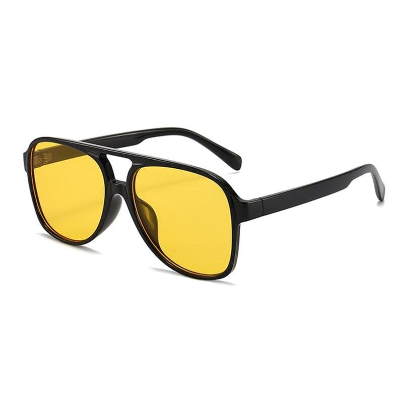 Vintage Oversized Sunglasses Women Retro Big Frame Sun Glasses Female Black Yellow Ins Style Square Oculos De Sol