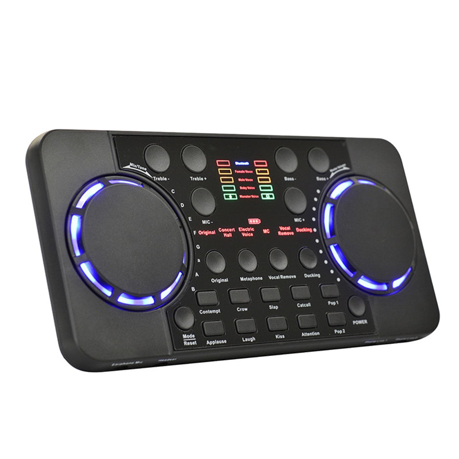 V300 Live Sound Card Multifunctional Rechargeable BT Sound Card for Singing/Live Broadcasting/ black