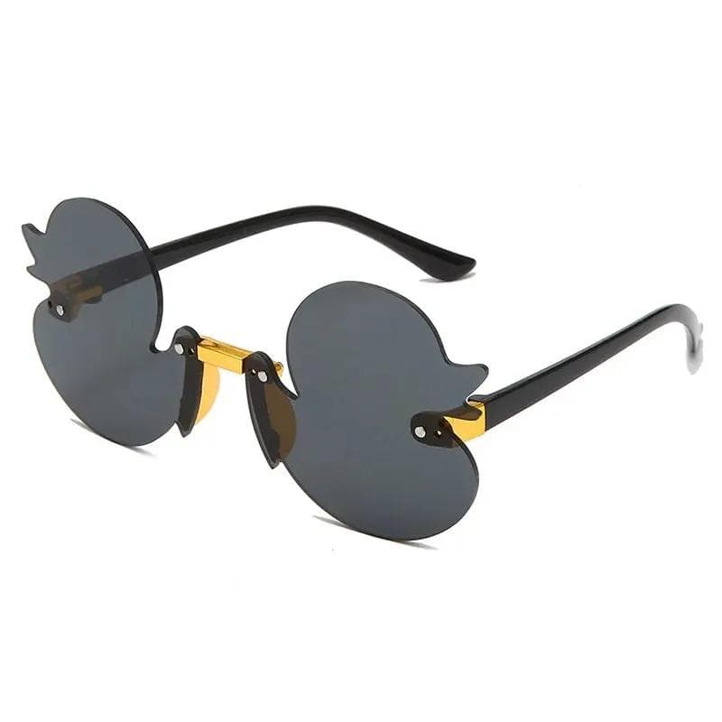 Cute Duck-Shaped Kids Sunglasses UV Protection Rimless Cartoon Sunshade Glasses Stylish Party Decoration For Children black