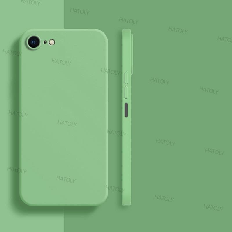 For iPhone SE 2020 Case iPhone 7 8 SE 2020 2022 Cover Original Shockproof Liquid Silicone Phone Back Cover For iPhone SE 2020 For iPhone SE (2020) green